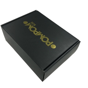 Gold foil logo Black paper packing box heavy duty corrugated custom shipping box for clothes