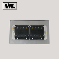 Wk borda quadrada 10ax padrão britânico 6 gang 2 way interruptor de parede elétrico tomada