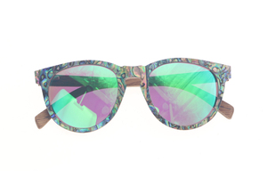 Thấp MOQ Tùy Chỉnh Womens Luxury Vòng Màu Xanh Lá Cây Gương Sunglasses Với Seashell - Product Image 5