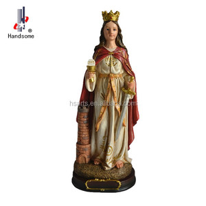 Sculpture Art Déco en Résine de 12 pouces, Statue de Sainte <span class=keywords><strong>Barbara</strong></span>, Modèle Personnalisable, Peinture pour Cadeaux Religieux de Noël, Base en Résine Peinte - Product Image 5