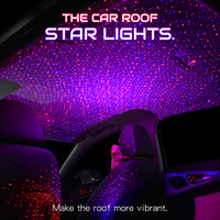 EURS nuevo diseño 5V Universal de techo de coche estrella atmósfera luz láser proyector de luz de la decoración del USB K1 auto dentro de la lámpara led