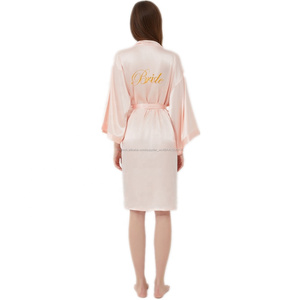 Personnalisé Broderie et Strass robe de soie satin robe de mariage pour le mariage partie Matin robe pour demoiselle d'honneur - Product Image 6