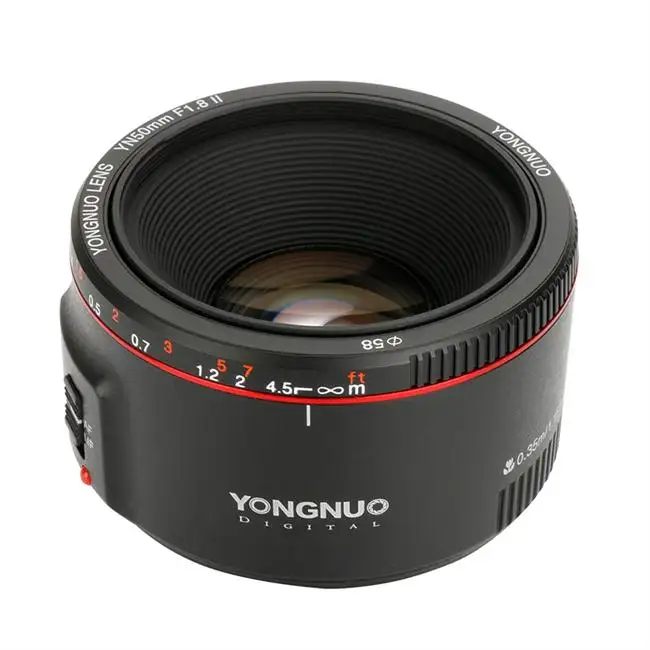 Yongnuo YN50MM F1.8 II AF/MF 0.35 M Distanza di Messa A Fuoco Standard Prime Lens per Canon EOS EF Mount