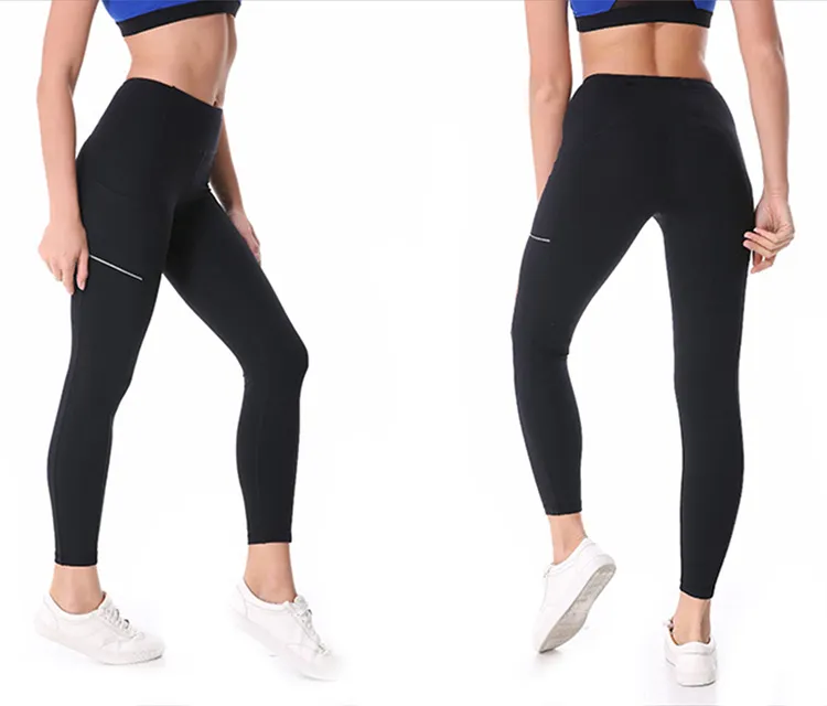Transpirable deportes legging cintura alta sin costura de fitness deportiva para mujeres medias