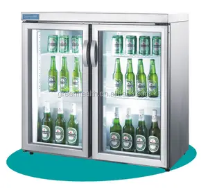 Bia Cooler mini bar tủ lạnh thép không gỉ 200L CE sử dụng ice cream Tủ đông hiển thị Cooler máy nước đá 2 lớp