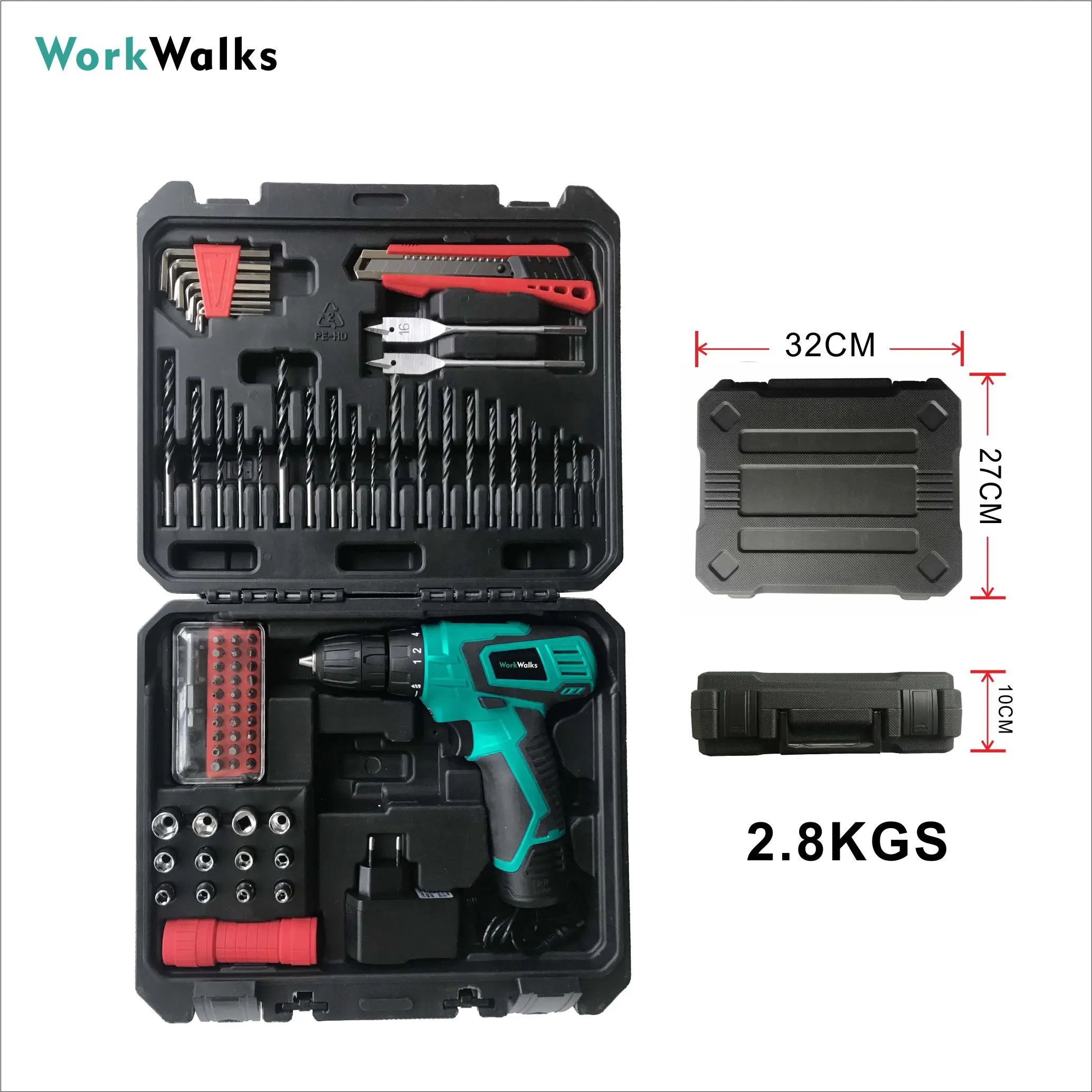Cheap Price 12V Lithium Battery Electric Cordless Drill Driver Set