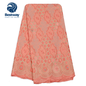 Dentelle Voile Suisse Avec Pierres Tissu Coton Africain De Haute Qualité Dentelle Sèche SL0473 - Product Image 3