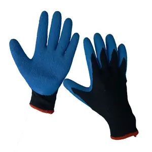 Caoutchouc enduit gants de sécurité avec finition anti-rides machine de gants en latex
