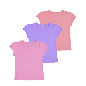 批发婴儿和幼儿服装婴儿平原粉红色空白 t恤 100% 棉
