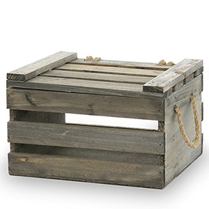 Antigua caja de madera caja de almacenamiento con la tapa oscilante - Product Image 3