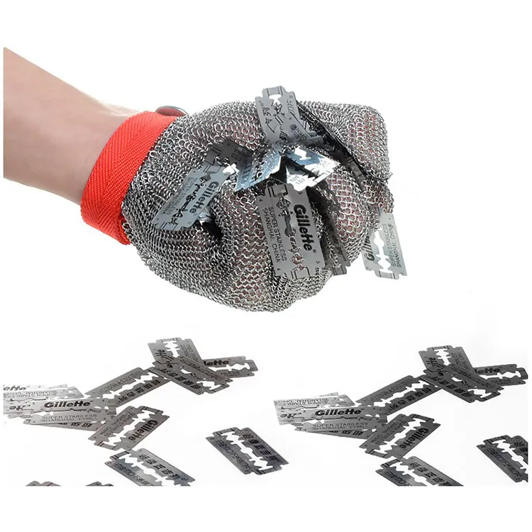 Gant de sécurité anti-découpe en fil d'acier inoxydable, gant en mailles métalliques résistant aux rayures