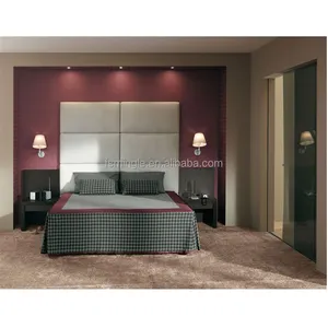MDF loại tàu khách sạn nội thất phòng ngủ cho phòng khách với màu gỗ sồi đen veneer thiết kế