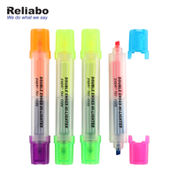 Reliabo Nouvelle Arrivée Personnalisé Imprimé Non Toxique Deux Double Face Couleur Stylo Surligneur