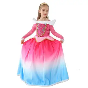 2023 hot sale kids girl Christmas party dress cartoon film cute frozen cosplay Princess dress