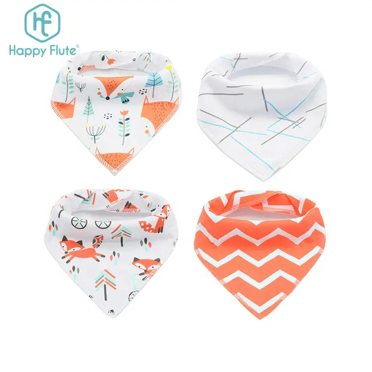 HappyFlute Celemek Bayi Uniseks, Kain Liur Katun 100% 4 Pak Menyerap Air Liur Bayi