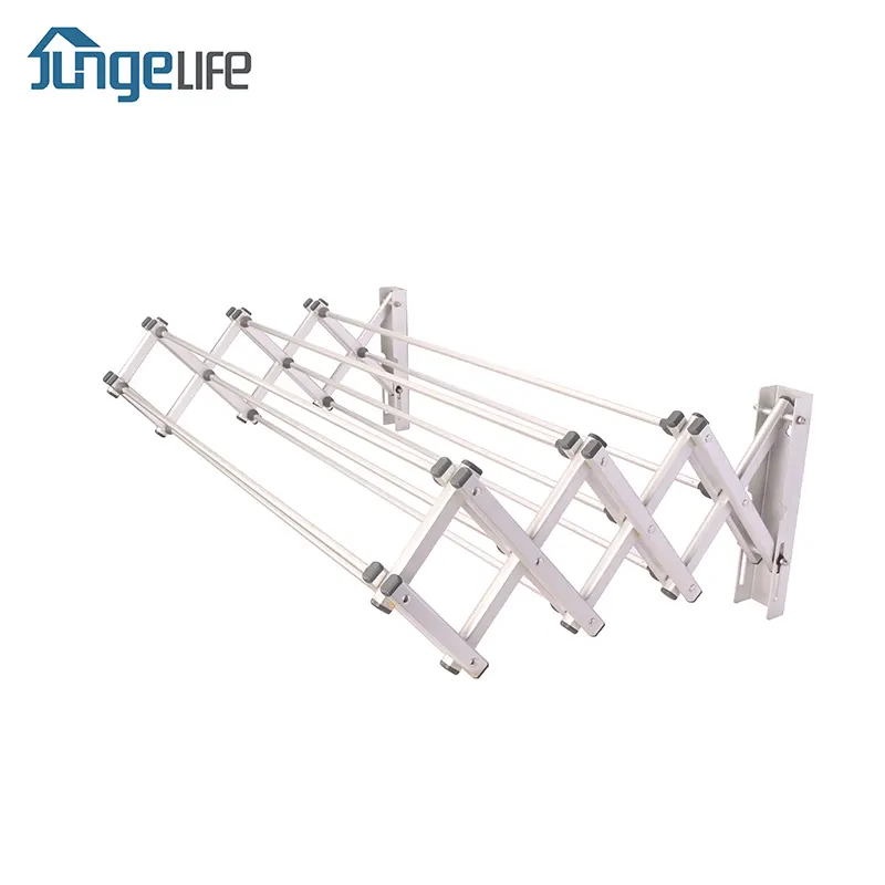 Menyesuaikan Gantung Dinding-Mount Telescoping Indoor Retractable Aluminium Rak Pengeringan