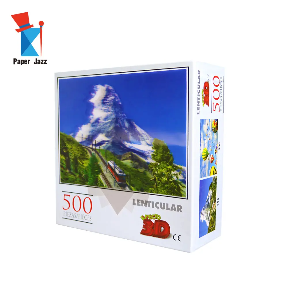 500 Pieces of High Quality Cardboard Zermatt Mountain Puzzle Lenticular Jigsaw Puzzle Paper DIY Toy