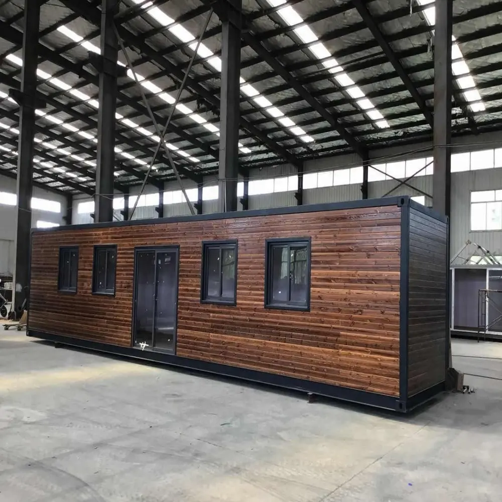 40 Voet Eenvoudige Prefab Blokhutten Houten Kleine Huis Roemenië Draagbare Hutten Geprefabriceerde Log Container Woningen Prijs