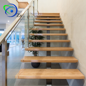 <span class=keywords><strong>Escalier</strong></span> droit en acier inoxydable pour la <span class=keywords><strong>maison</strong></span>, installation facile, design moderne, entrée en métal incurvée, double marches - Product Image 2