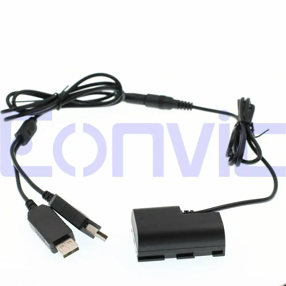 replacement dual usb DR-E6 dummy battery LP-E6 for Canons EOS 5D 7D Mark II 6D 80D camera