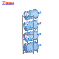 Étagère de présentation pour bouteilles d'eau de 5 gallons à quatre niveaux Zonetop / Étagères empilables pour bouteilles de 5 gallons