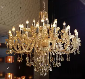 Luxury Amber Crystal Chandelier 12 Glass Arms Wedding Crystal Chandelier Lighting