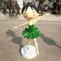 थोक शीसे रेशा राल परी मूर्ति कार्टून नृत्य लड़की प्रतिमा