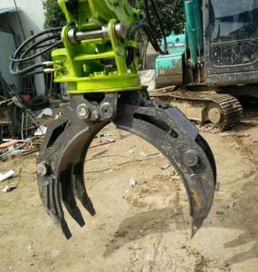 เครื่องกลไม้ Grapple รถขุดไฮดรอลิกคว้าถังสำหรับ3T 3.5T 5T 6T รถขุดขนาดเล็ก