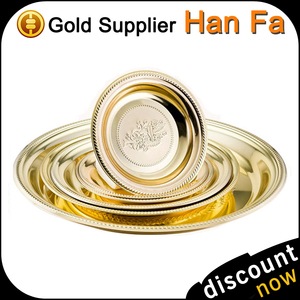 Plateau de service rond en acier inoxydable <span class=keywords><strong>miroir</strong></span> de qualité supérieure, durable, écologique, de style thaïlandais, disponible en plusieurs tailles, idéal pour le camping - Product Image 3