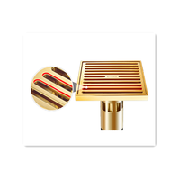 Drain de sol carré en laiton pour salle de bain, surface polie moderne de haute qualité, installation facile