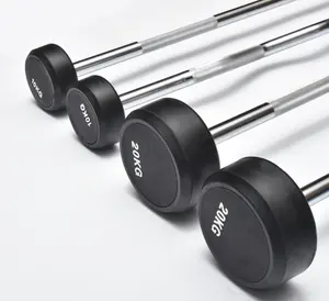 Thiết bị tập thể dục cố định Barbell Set nhà cung cấp nóng bán Trọng lượng nâng Đen 50 kg sơn Barbell cao su đầu Barbell