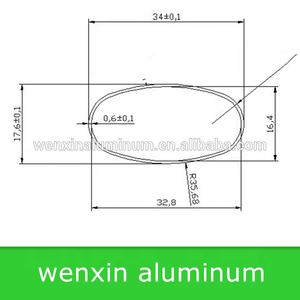 <span class=keywords><strong>Tube</strong></span> en <span class=keywords><strong>aluminium</strong></span> ovale de 22 <span class=keywords><strong>mm</strong></span> - Product Image 2