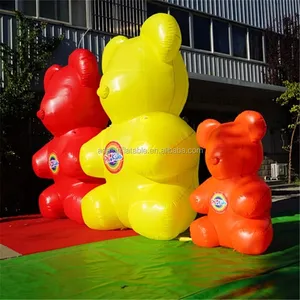 Urso inflável de arco-íris de desenhos animados, urso gelatina inflável, urso, goma, 2019 ano novo