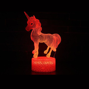Mágico grupo ilusión óptica 7 colores cambiantes estilo USB Visual 3D LED luz de <span class=keywords><strong>la</strong></span> noche lámpara de mesa para niños - Product Image 2