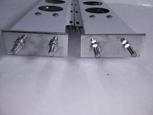 New SS430/Steel <strong>Chrome</strong> Spring Loaded Mud Flap Hanger Light Bar Tail Light <strong>Box</strong> Six 4" Light Cutouts for Semi Trucks 2 1/2" Bolt - Product Image 3