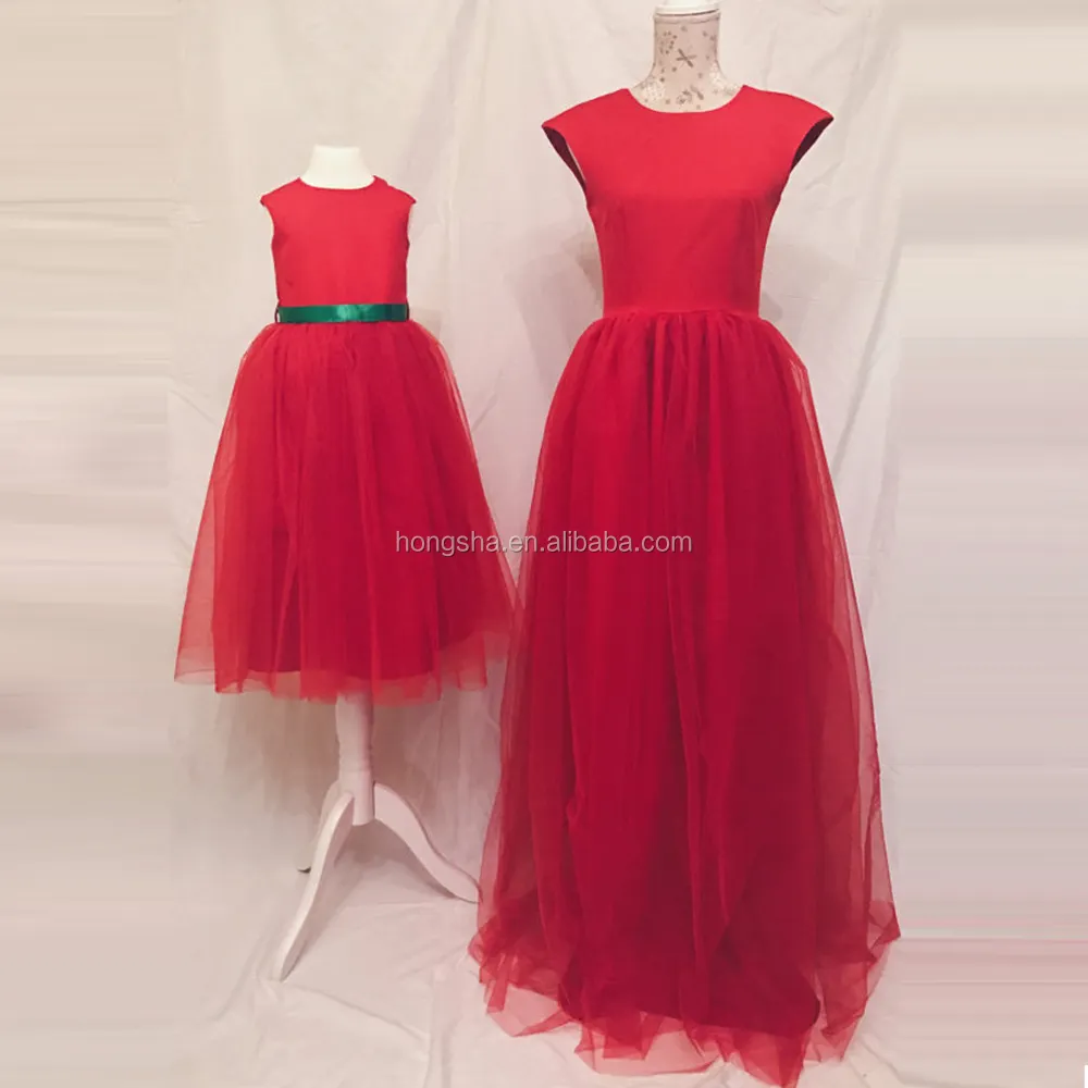 Christmas Party Mother Daughter Matching Dress Mommy And Me Tutu Dress HSd5055