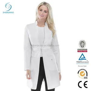 Unisex Medico Infermieristica manica Lunga Camice Bianco