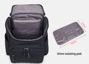 Borsa per pannolini a sublimazione impermeabile personalizzata carina, borsa per pannolini nera per mamma piccola con culla, borsa per pannolini