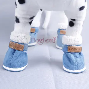 Wholesale winter snow boots casual dog shoes pet slip-resistant waterproof shoes teddy dog shoes