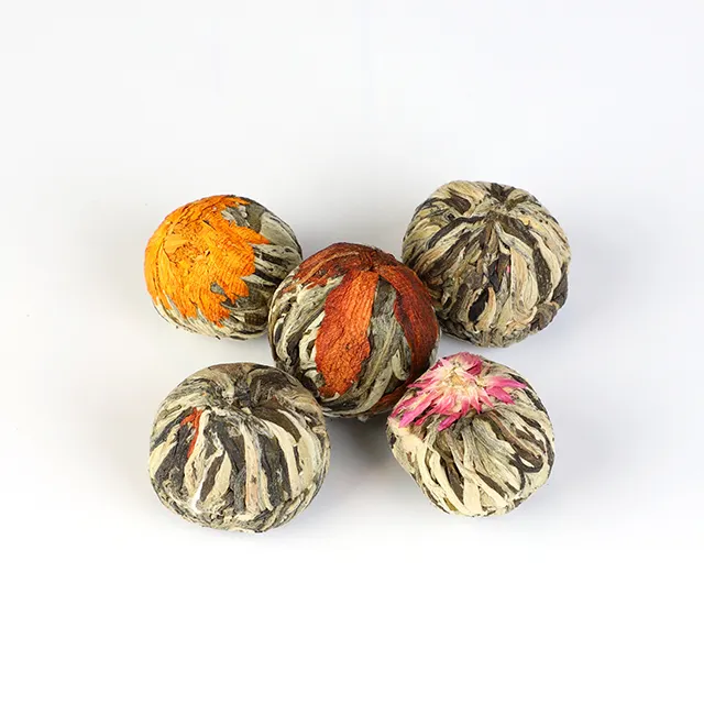 Handmade blooming flavor tea balls beautiful artistic flower tea with private label from Fujian China