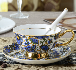 Taza de té y platillo de 180ml, azul y blanco, hueso fino, china, royal <span class=keywords><strong>albert</strong></span>, antiguo campo, <span class=keywords><strong>rosas</strong></span>, mocha - Product Image 5