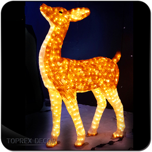 Décoration de cerf en acrylique de Noël 3d brillant, grande lumière de renne de Noël d'extérieur grandeur nature - Product Image 6