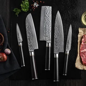 Professional Knife Set 5 Pcs Professional Japanese Damascus Kitchen Knife Set