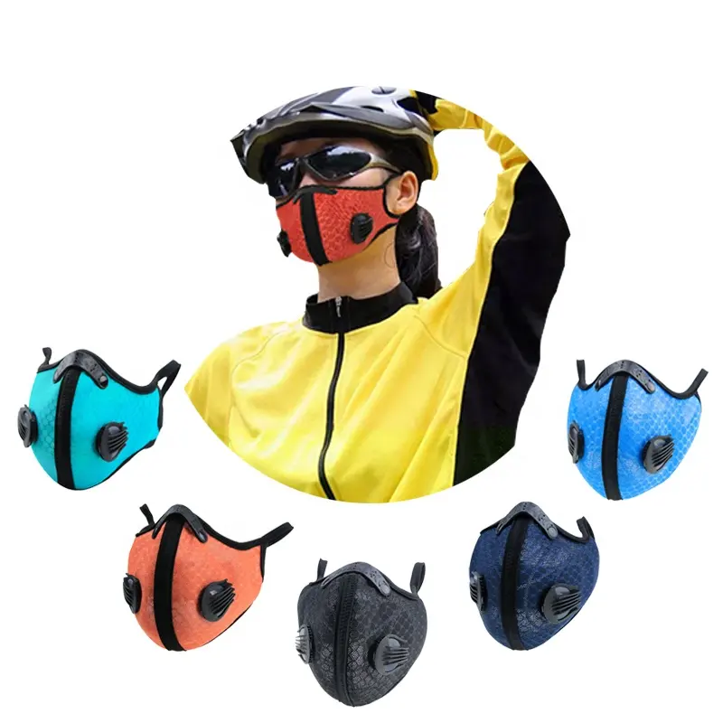 Sports cycling mask, outdoor bicycle mask dustproof and windproof mesh cloth activated carbon filter mask