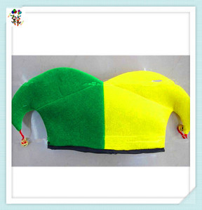 Noir et Blanc Couleurs Drôle Pas Cher Court Jester Party Chapeaux pour Adultes HPC-0278 - Product Image 5
