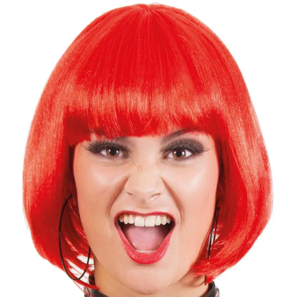 Most Popular Cosplay Synthetic Chic Sexy 8 Inch Cut Cheap Short Bob Wigs Red For Party Ladies Wig Factory Under $5