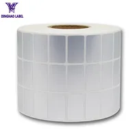 Pegatinas adhesivas de PVC impermeables para código de barras, para etiquetas impresas, transferencia térmica, rollo de etiquetas en blanco de poliéster y plata