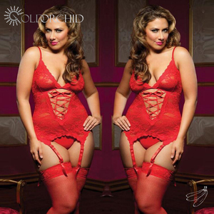 Lencería Sexy Transparente de Encaje para Mujer, Talla Grande para Mujeres con Curvas, Estilo Babydoll, Popular en Europa y América - Product Image 6