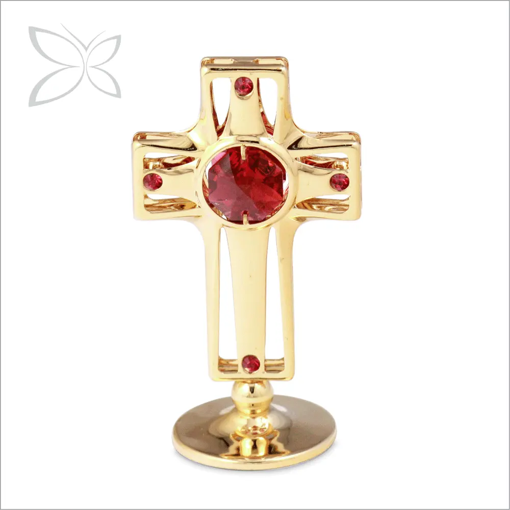 Crystocraft Gold Plated Holy Cross Decorated with Brilliant Cut Crystals Christian Collection