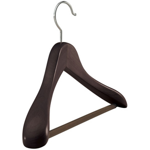 <span class=keywords><strong>Cintre</strong></span> à vêtements en bois de luxe OEM à épaules larges avec barre en bois - Product Image 3